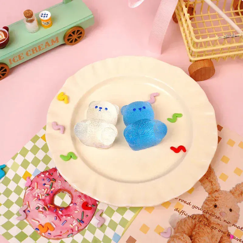 Pawtoto Sitting Bear Squishy Toy – Handmade Soft Silicone Stress Relief Toy
