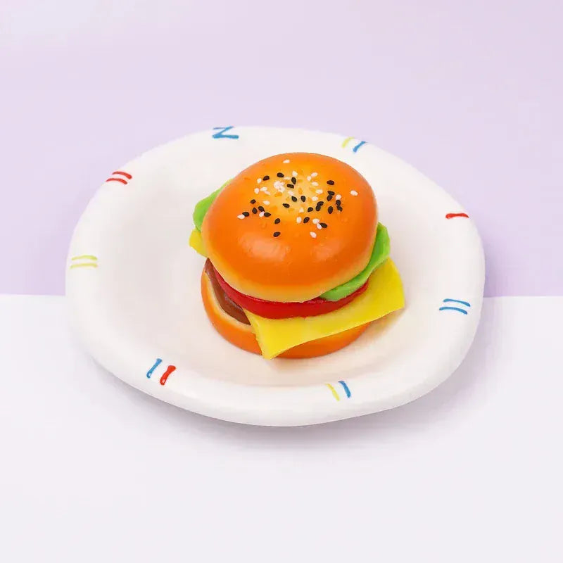 Pawtoto Six-Layer Burger Squishy Toy Handmade Food Grade Silicon