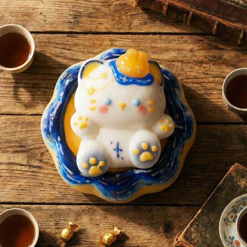 Pawtoto Starry Kitten Squishy Toy Handmade Food Grade Silicon Creamy Clay Feel Soft Quick Rebound
