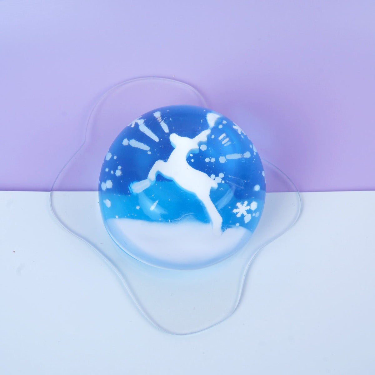 Pawtoto Winter Reindeer Snow Globe Squishy Toy Handmade Food Grade Silicon Creamy Clay Feel Soft Quick Rebound
